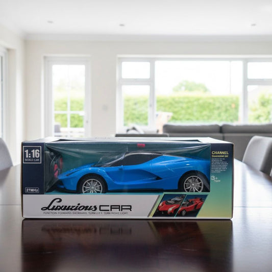 Luxurious Blue RC Simulation Car (1:16 Scale, 27MHz) - Ages 3+