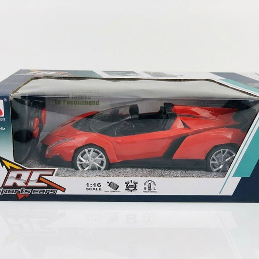 Red 1:16 Scale RC Sports Car – High-Powered 27MHz Remote Control