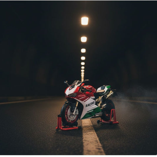 Red & White Racing Superbike Scale Model