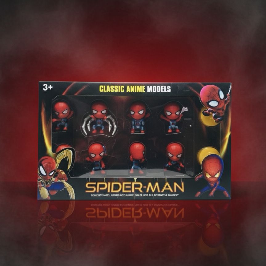 Spider-Man Chibi Action Figure Set (8-Piece)