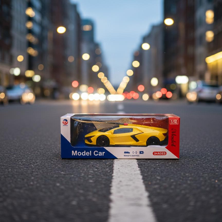 1:12 Scale Yellow Remote Control Sports Car