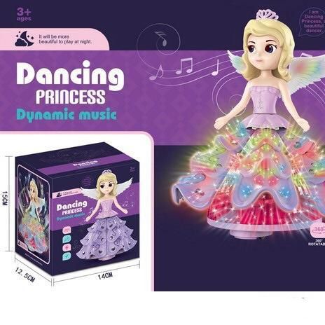 3D Lighting Fairy Princess Toy – Rotating Musical Angel Doll for Girls