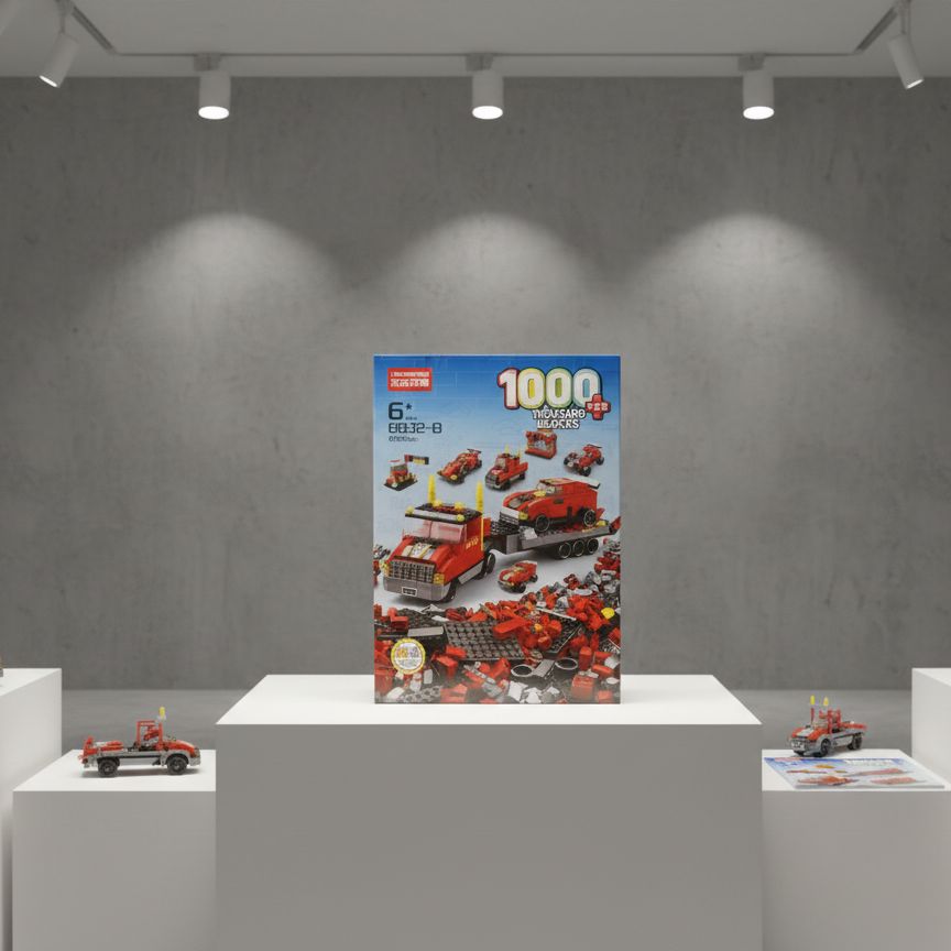 1000+ Piece DIY Construction Blocks Set – Ultimate Vehicle Fleet & Transporter Truck