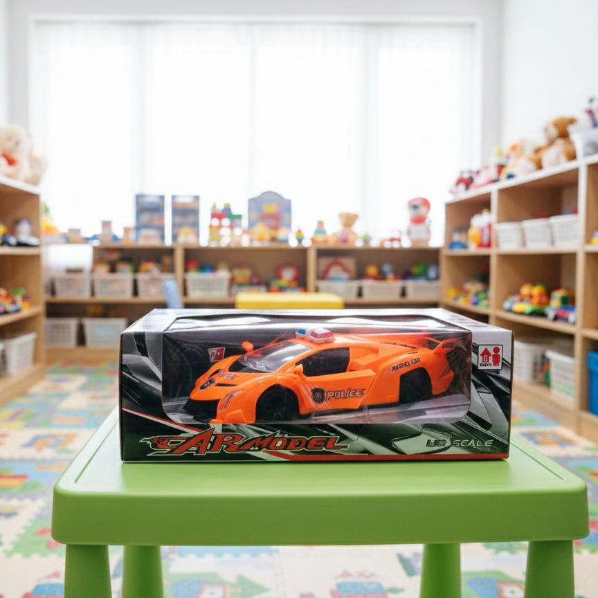 Orange AR Model 1:18 Scale Police Patrol Car Toy (Ages 6+)