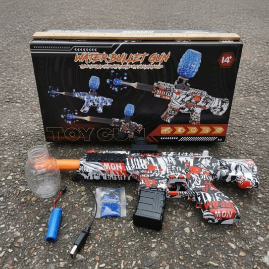 M4 Style Toy Gun with Graffiti Finish & Complete Accessory Kit