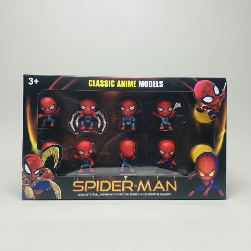Spider-Man Chibi Action Figure Set (8-Piece)